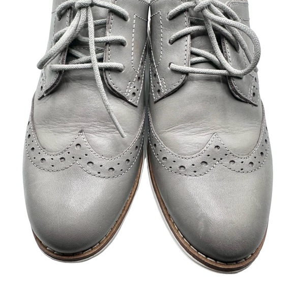 Cole Haan | Women | Grand OS Gray Leather Wingtip Oxford Shoes | Size 5.5 B - Picture 7 of 10